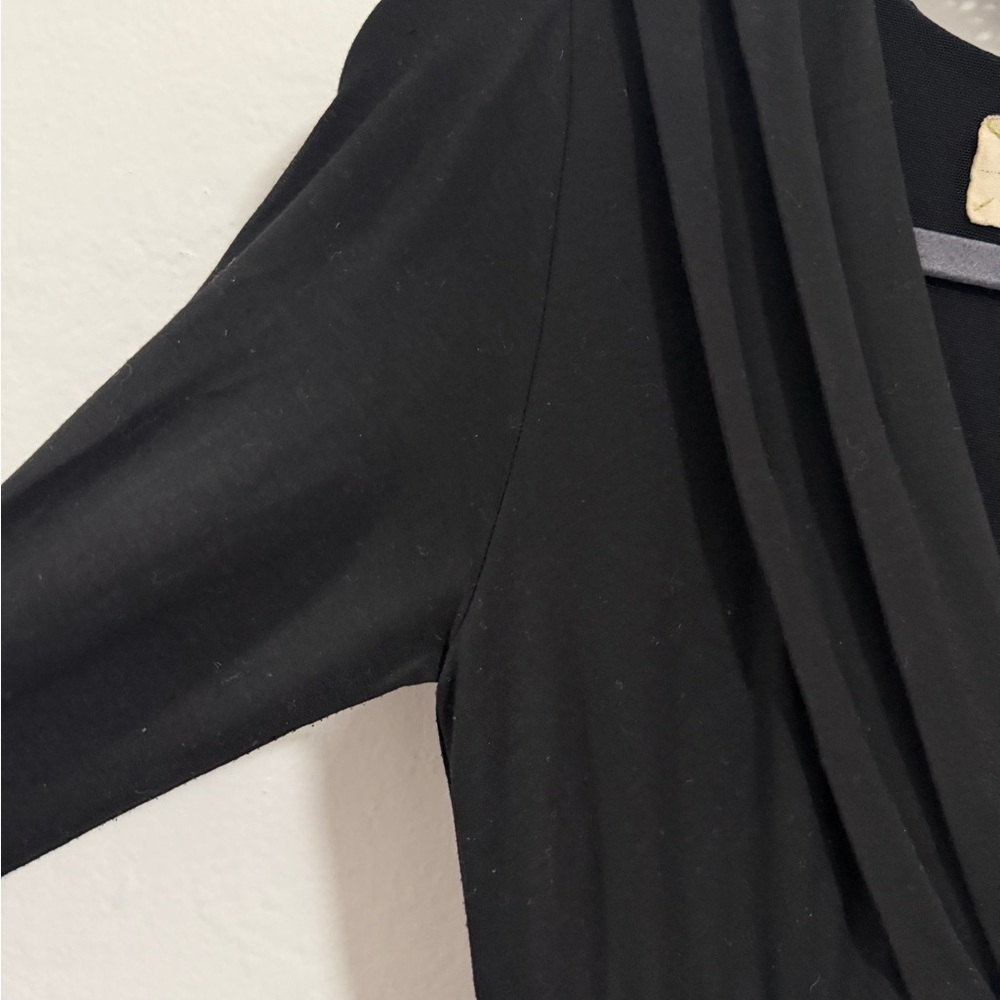 Nicole Miller Atelier Little Black Bandage Dress Long Sleeve V-Neck Bodycon XS - Picture 7 of 11